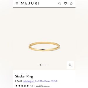 NWOT 14k Gold Stacker Ring